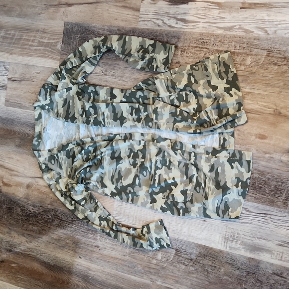 Tickled teal Sweaters - Tickled Teal Camo Cardigan